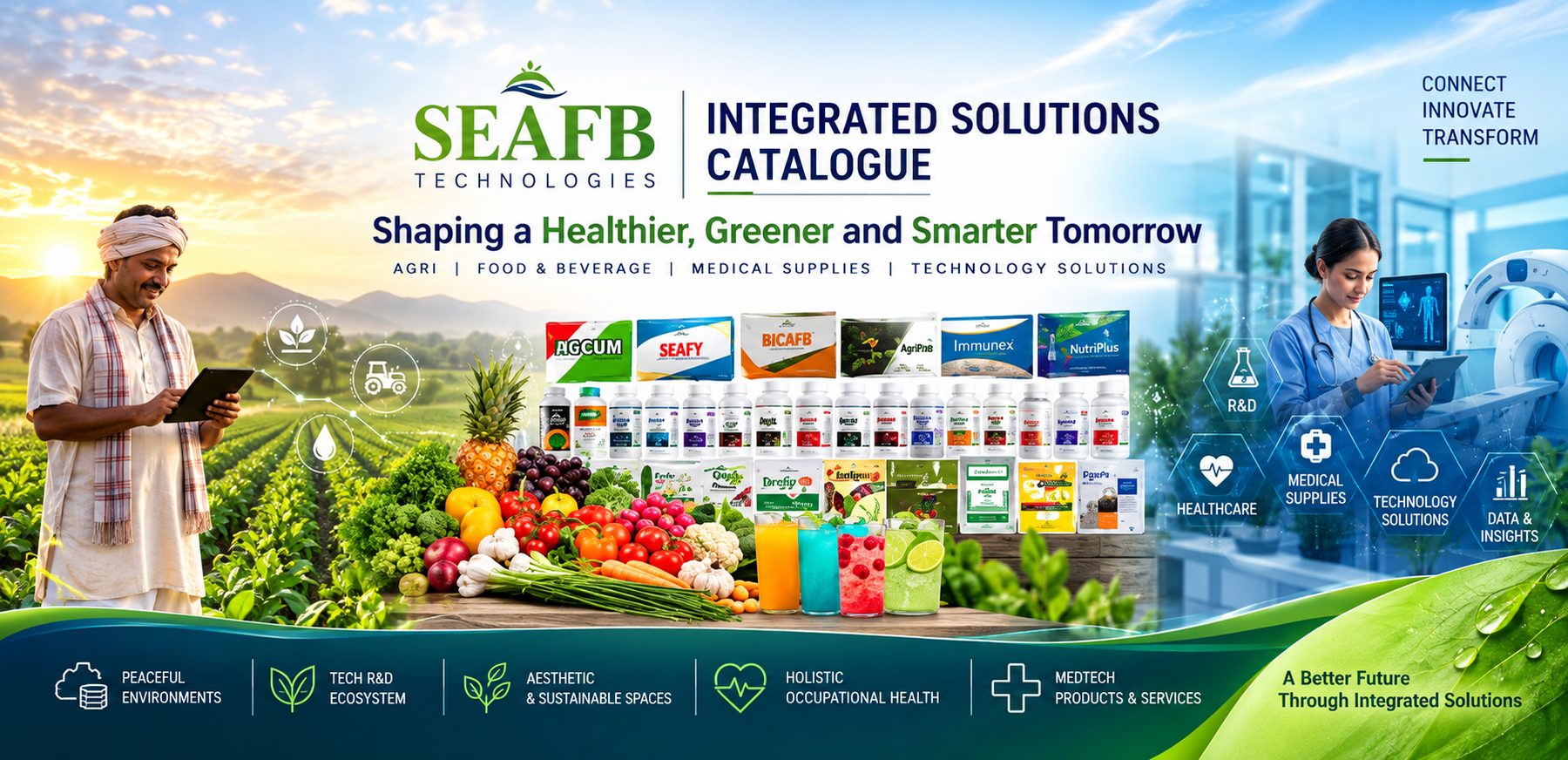 SEAFB integrated solutions catalogue for agriculture, 
                        food and beverage, medical supplies and technology